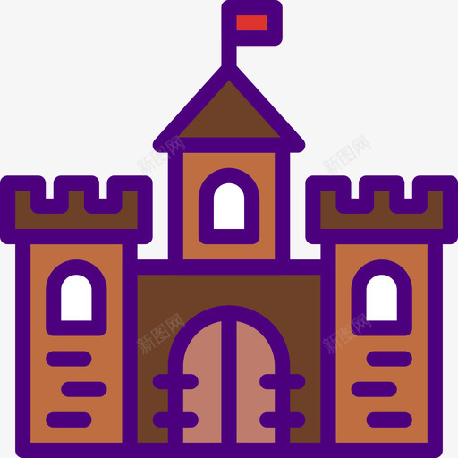 城堡旅行154线性颜色图标svg_新图网 https://ixintu.com 城堡 旅行 线性 颜色
