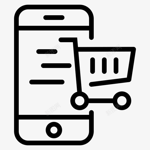 移动购物移动商务智能手机图标svg_新图网 https://ixintu.com 智能手机 移动商务 移动购物