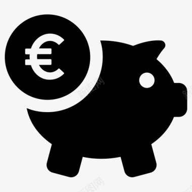 储蓄欧元金融图标图标