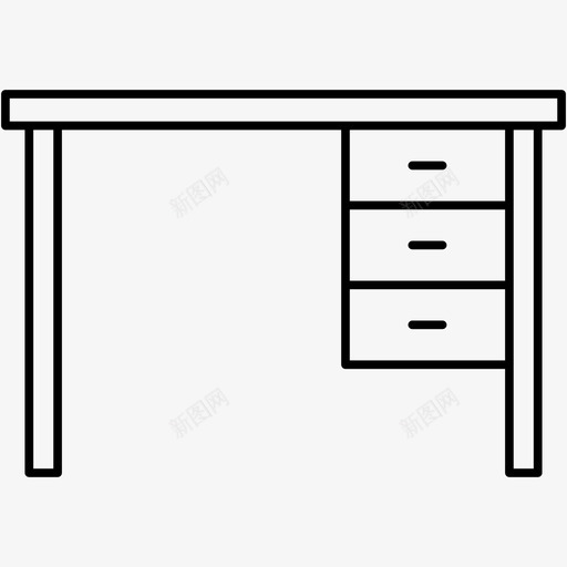 书桌抽屉家具图标svg_新图网 https://ixintu.com 书桌 图标 家具 抽屉 桌子 轮廓