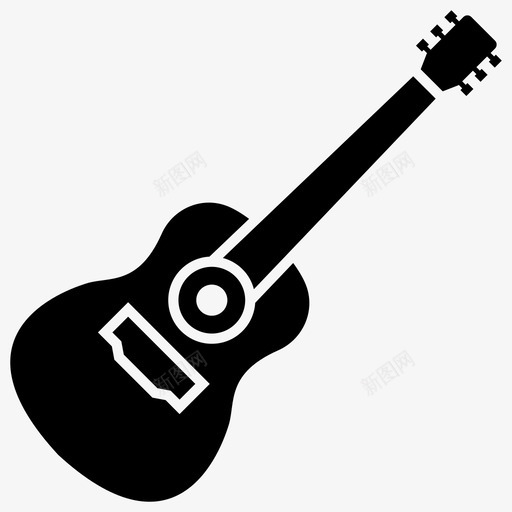 吉他原声吉他经典吉他图标svg_新图网 https://ixintu.com 乐器 兴趣 原声 吉他 固体 图标 爱好 经典