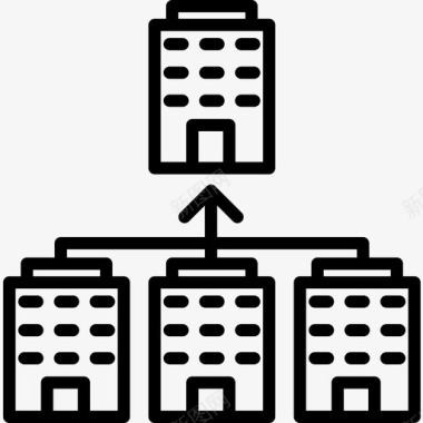 建筑商业和管理4线性图标图标