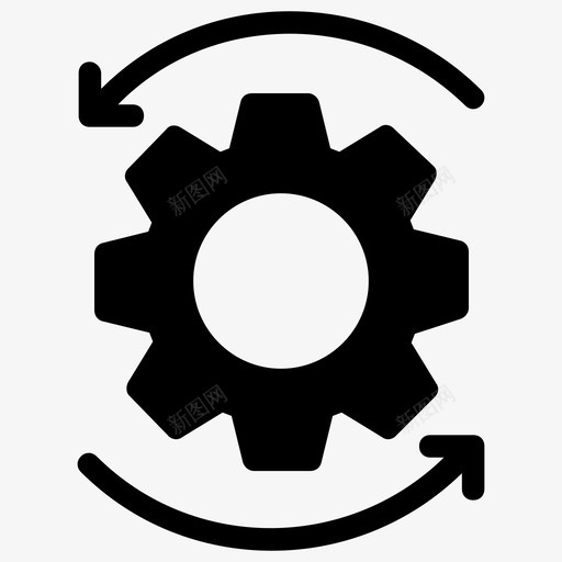 刷新设置齿轮实现图标svg_新图网 https://ixintu.com 制造 刷新 图标 字形 实现 工程师 生产 设置 重置 集成 齿轮