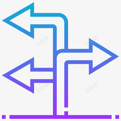 转弯导航和地图10渐变图标svg_新图网 https://ixintu.com 地图 导航 渐变 转弯