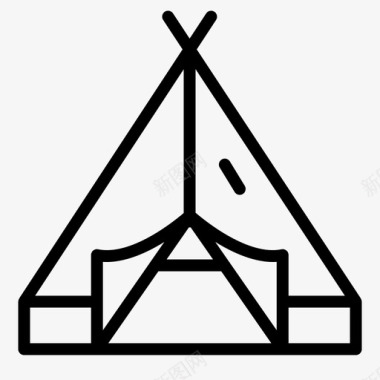 野营帐篷帐篷设备图标图标