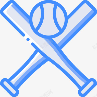 棒球体育和游戏5蓝色图标图标