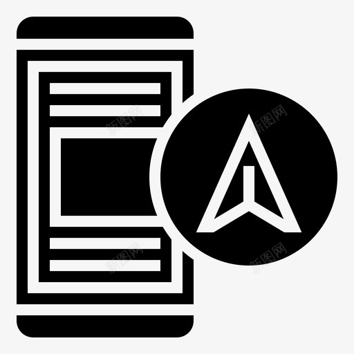 导航应用程序罗盘图标svg_新图网 https://ixintu.com 后置 导航 应用程序 标志 标志符 移动 符号 罗盘 跟踪