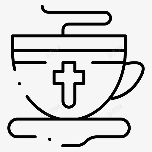 茶杯子复活节图标svg_新图网 https://ixintu.com 东方规则点线 复活节 杯子 热的 茶