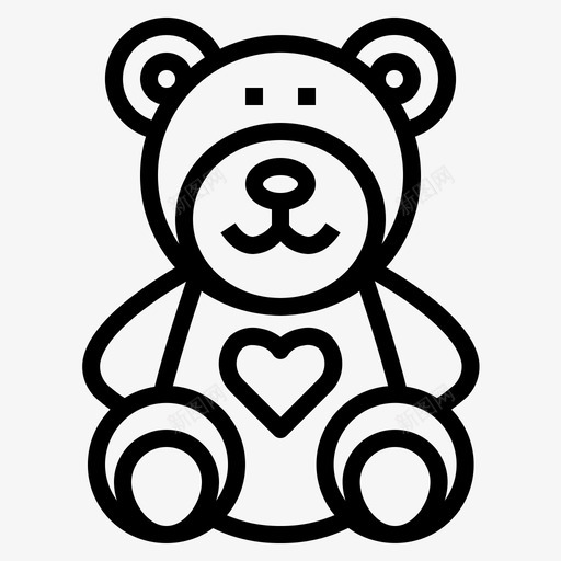 泰迪熊动物童年图标svg_新图网 https://ixintu.com 偶像 动物 泰迪 爱情 玩具 童年
