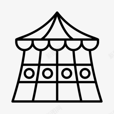 马戏团帐篷游乐园嘉年华图标图标