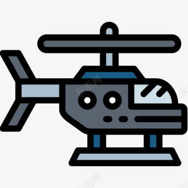 直升机士兵2线性颜色图标图标