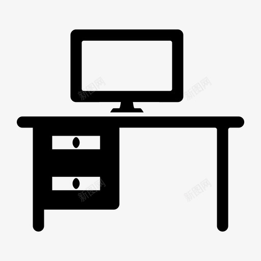 书桌家具家用图标svg_新图网 https://ixintu.com 书桌 图标 字形 家具 家用 木制 桌子