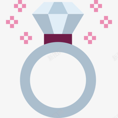 结婚戒指婚礼156扁平图标图标