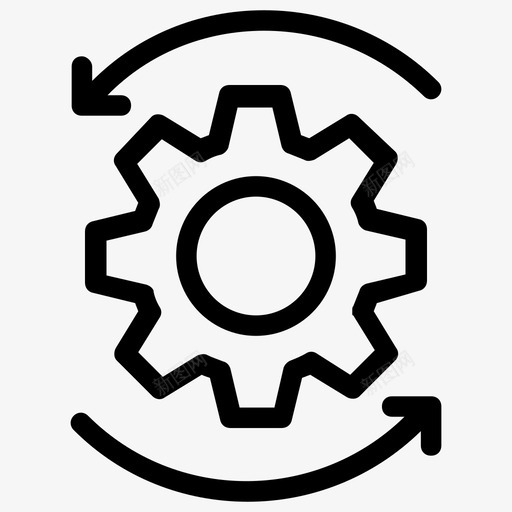 刷新设置齿轮实现图标svg_新图网 https://ixintu.com 制造 刷新设置 实现 工程师 生产线图标 重置 集成 齿轮