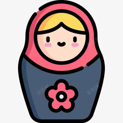 Matryoshka儿童玩具12线性颜色图标svg_新图网 https://ixintu.com Matryoshka 儿童玩具 线性 颜色