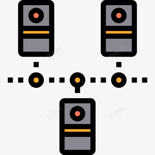Intranet计算机网络4线颜色图标svg_新图网 https://ixintu.com Intranet 计算机网络 颜色