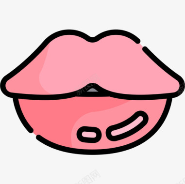 嘴唇化妆6线性颜色图标图标