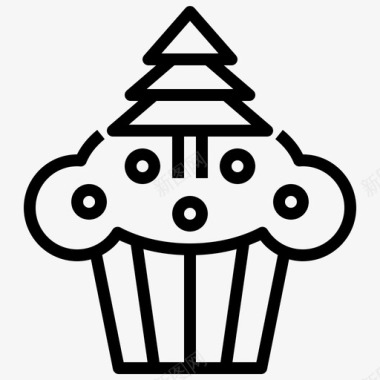 纸杯蛋糕面包师面包店图标图标