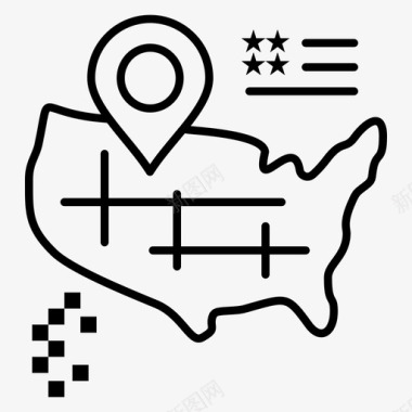 位置美国地图图标图标