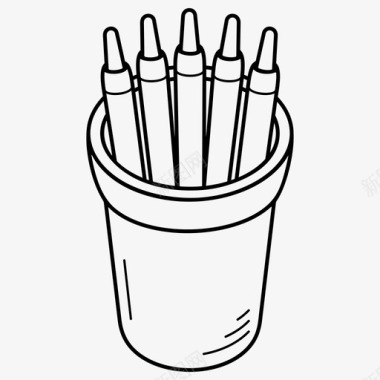 采购产品办公用品铅笔杯文具图标图标