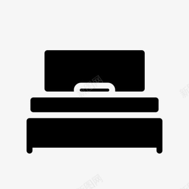 单人床卧室酒店图标图标