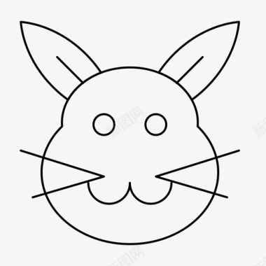 兔子复活节伊斯特提恩线图标图标