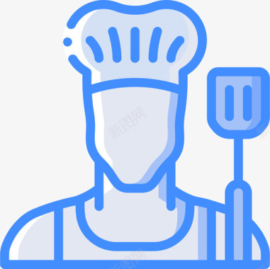 厨师烧烤5蓝色图标图标