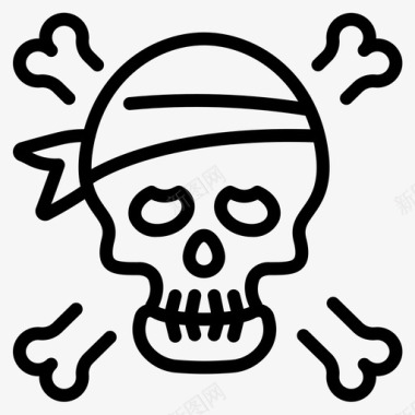 骷髅海盗生活直系图标图标