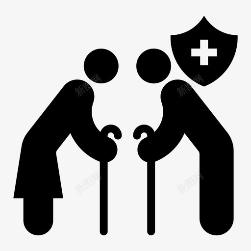 老年保险援助死亡图标svg_新图网 https://ixintu.com 保险 健康 医疗保健 援助 死亡 老年