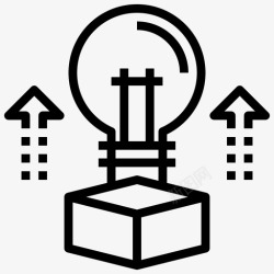 跳出盒子思考跳出框框思考灯泡创意图标高清图片