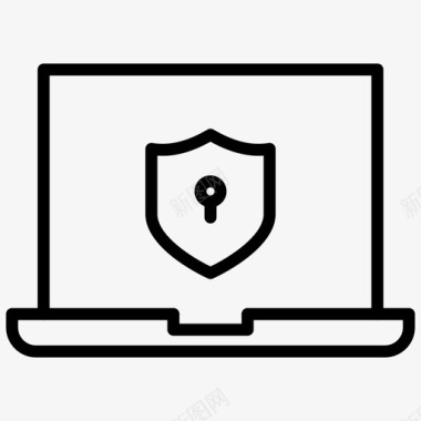 笔记本电脑保护安全图标图标