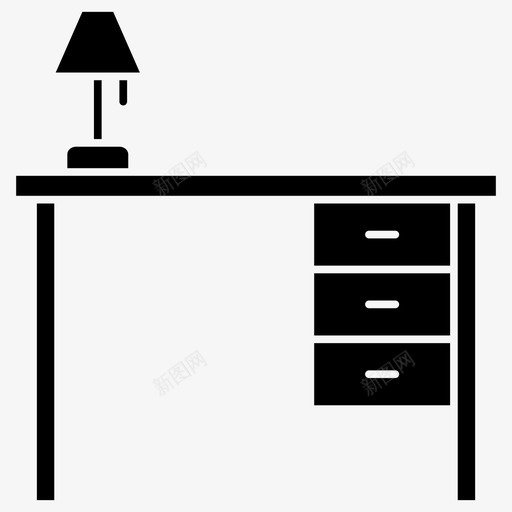 家具书桌抽屉图标svg_新图网 https://ixintu.com 书桌 家具 家具字形图标 抽屉