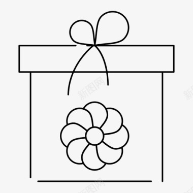 礼物盒子花图标图标