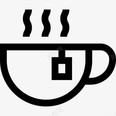 茶杯咖啡店直列式图标图标
