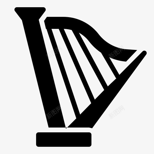 竖琴音频经典图标svg_新图网 https://ixintu.com 乐器 声音 竖琴 经典 音乐 音频