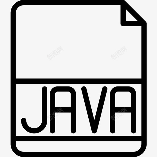 Java文件扩展名2线性图标svg_新图网 https://ixintu.com Java 扩展名 文件 线性