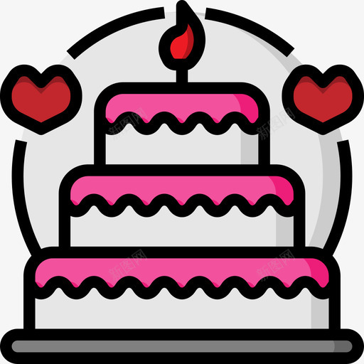 婚礼蛋糕127号婚礼线性颜色图标svg_新图网 https://ixintu.com 127号 婚礼 线性 蛋糕 颜色