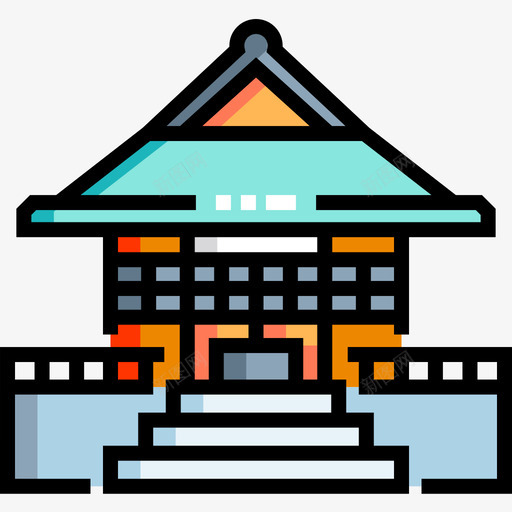 神道日本32线性颜色图标svg_新图网 https://ixintu.com 日本 神道 线性 颜色