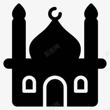 清真寺伊斯兰教伊斯兰教铭文图标图标