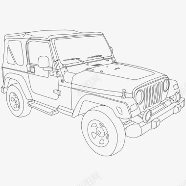 吉普牧马人前4x4越野图标图标