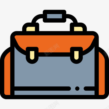 行李箱摄影45线性颜色图标图标