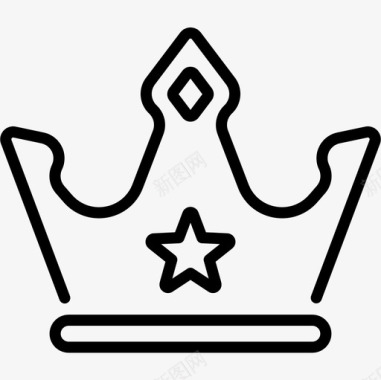 皇冠奖章3直线图标图标
