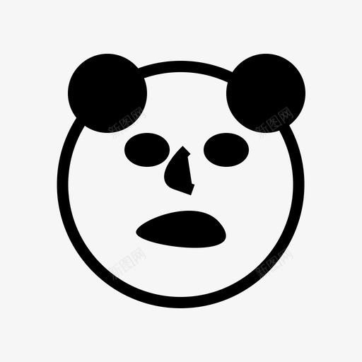 惊艳动物表情符号图标svg_新图网 https://ixintu.com 动物 惊艳 熊猫 熊猫系列 表情符号