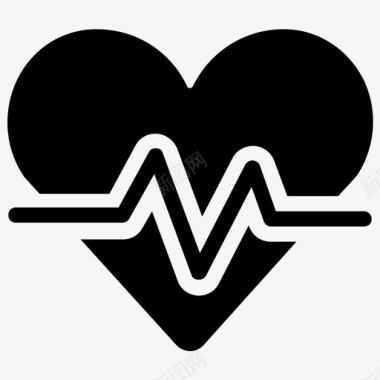 心电图心脏病学心跳图标图标