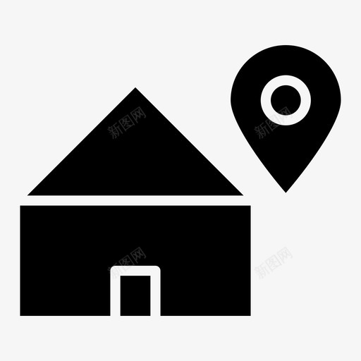 地址家房子图标svg_新图网 https://ixintu.com 包裹 地址 地点 家 房子 邮寄地址