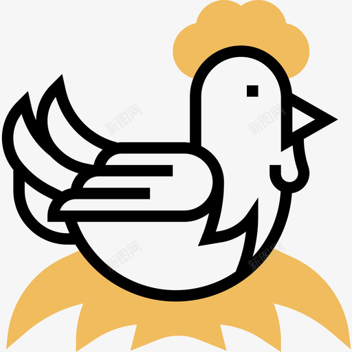 母鸡法国符号5黄色阴影图标svg_新图网 https://ixintu.com 母鸡 法国 符号 阴影 黄色