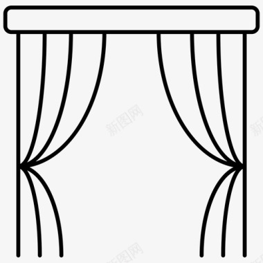窗帘家具轮廓图标图标