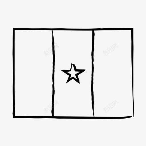 塞内加尔国旗国旗素描手绘国旗图标svg_新图网 https://ixintu.com 世界 国旗 塞内加尔 手绘 素描