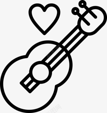 吉他爱情音乐图标图标