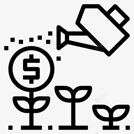 成长金钱植物图标svg_新图网 https://ixintu.com 成长 植物 萌芽 贷款 金钱
